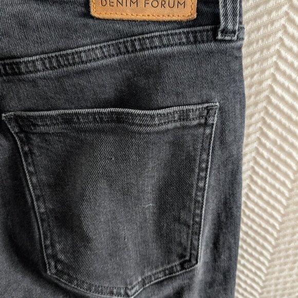 Denim Forum The Yoko High Rise Slim Crop Black Jeans Button Fly Size 26 - Picture 11 of 11